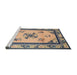 Sideview of Machine Washable Traditional Gray Rug, wshtr1370