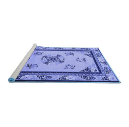Sideview of Machine Washable Oriental Blue Asian Inspired Rug, wshtr1370blu