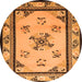 Machine Washable Oriental Orange Asian Inspired Area Rugs, wshtr1370org