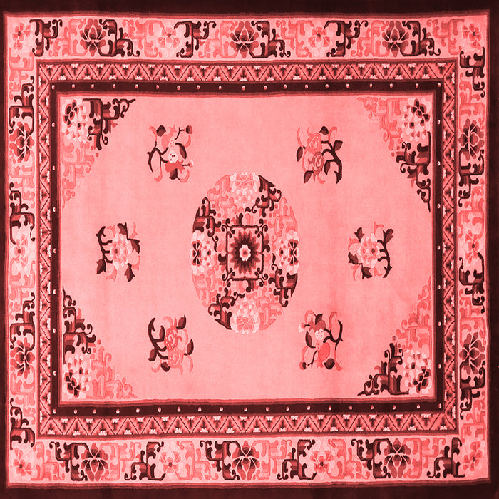 Machine Washable Oriental Red Asian Inspired Rug, wshtr1370red