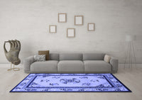 Machine Washable Oriental Blue Asian Inspired Rug, wshtr1370blu