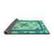 Sideview of Oriental Turquoise Asian Inspired Rug, tr1370turq