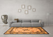 Machine Washable Oriental Orange Asian Inspired Area Rugs in a Living Room, wshtr1370org