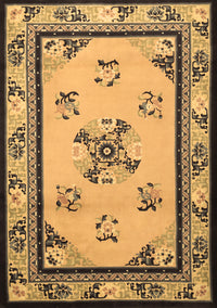 Oriental Brown Asian Inspired Rug, tr1370brn