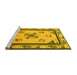 Sideview of Machine Washable Oriental Yellow Asian Inspired Rug, wshtr1370yw