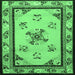 Square Oriental Emerald Green Asian Inspired Rug, tr1370emgrn