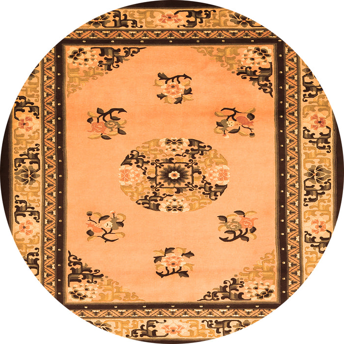 Square Oriental Orange Asian Inspired Rug, tr1370org