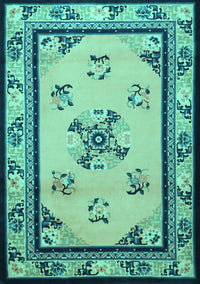 Oriental Turquoise Asian Inspired Rug, tr1370turq