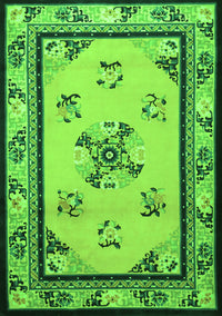 Oriental Green Asian Inspired Rug, tr1370grn