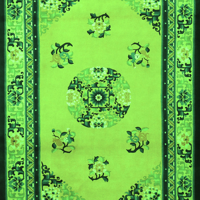 Oriental Green Asian Inspired Rug, tr1370grn