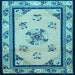 Square Oriental Light Blue Asian Inspired Rug, tr1370lblu