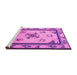 Sideview of Machine Washable Oriental Pink Asian Inspired Rug, wshtr1370pnk