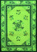 Serging Thickness of Machine Washable Oriental Green Asian Inspired Area Rugs, wshtr1370grn