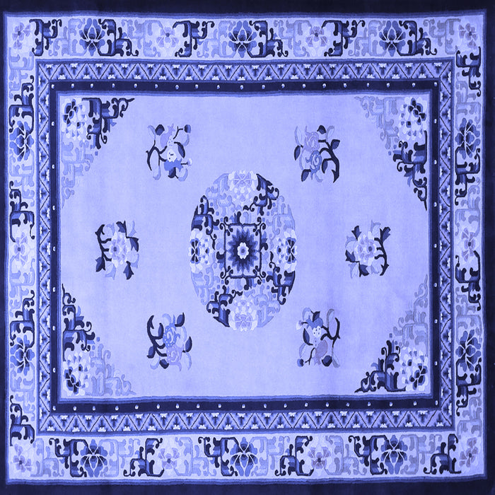 Square Oriental Blue Asian Inspired Rug, tr1370blu
