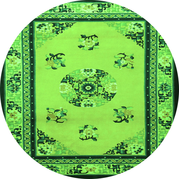 Square Oriental Green Asian Inspired Rug, tr1370grn