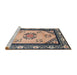 Sideview of Machine Washable Traditional Black Rug, wshtr1371