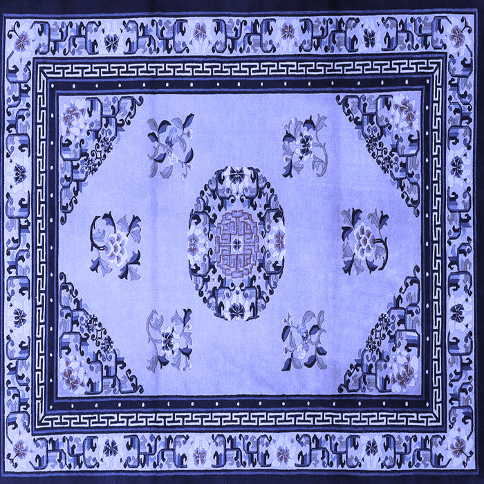 Square Oriental Blue Asian Inspired Rug, tr1371blu