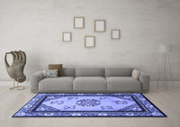 Machine Washable Oriental Blue Asian Inspired Rug, wshtr1371blu