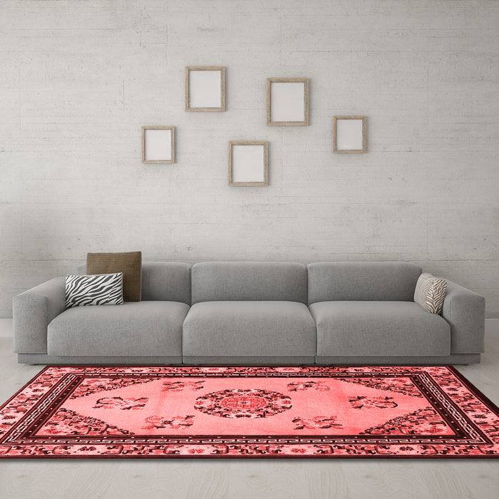 Asian Inspired Red Washable Rugs