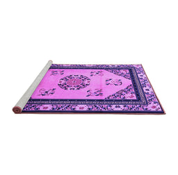 Sideview of Machine Washable Oriental Purple Asian Inspired Area Rugs, wshtr1371pur