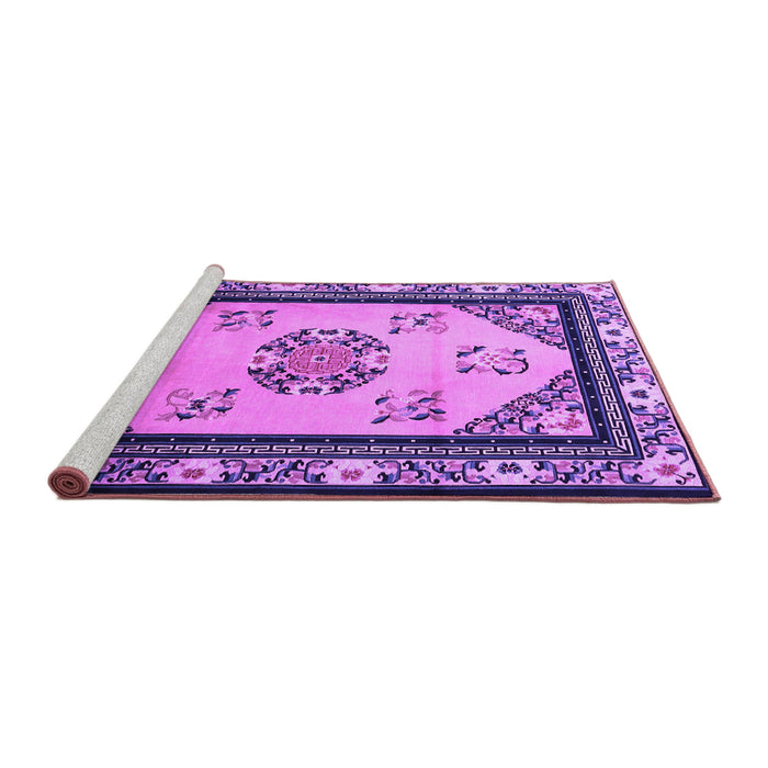 Sideview of Machine Washable Oriental Purple Asian Inspired Area Rugs, wshtr1371pur