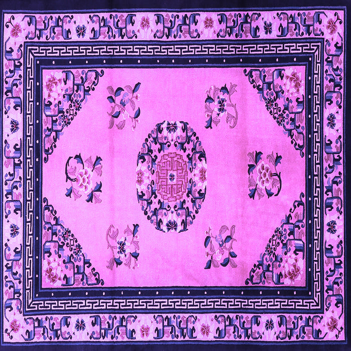 Square Oriental Purple Asian Inspired Rug, tr1371pur
