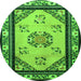 Square Oriental Green Asian Inspired Rug, tr1371grn