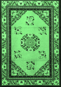 Oriental Emerald Green Asian Inspired Rug, tr1371emgrn