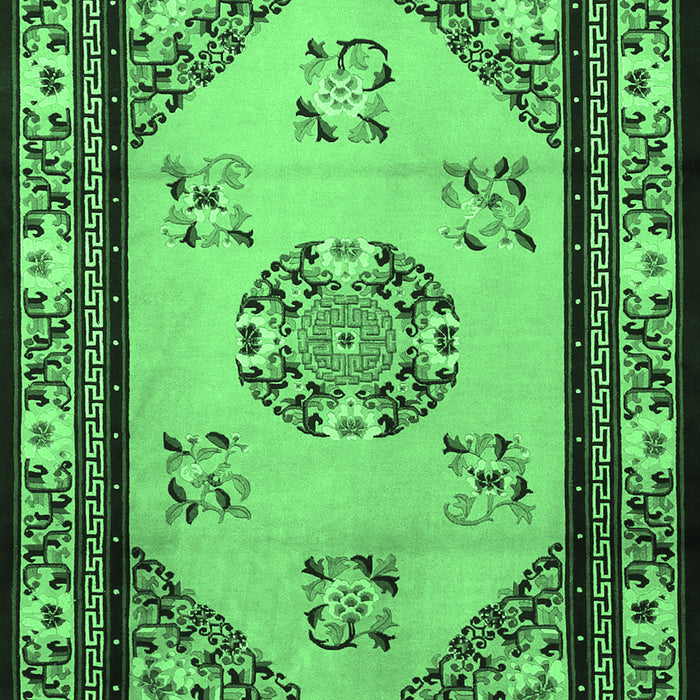Oriental Emerald Green Asian Inspired Rug, tr1371emgrn