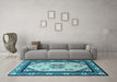 Machine Washable Oriental Light Blue Asian Inspired Rug in a Living Room, wshtr1371lblu