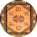 Machine Washable Oriental Orange Asian Inspired Area Rugs, wshtr1371org