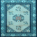 Square Oriental Light Blue Asian Inspired Rug, tr1371lblu