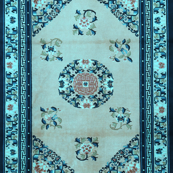 Oriental Light Blue Asian Inspired Rug, tr1371lblu