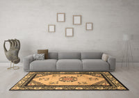 Machine Washable Oriental Brown Asian Inspired Rug, wshtr1371brn