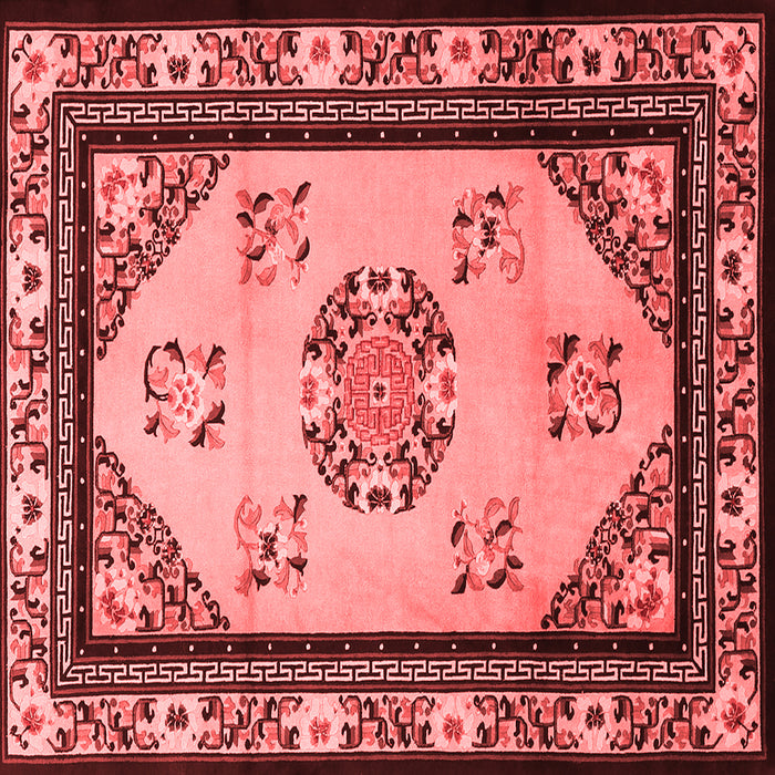 Machine Washable Oriental Red Asian Inspired Rug, wshtr1371red