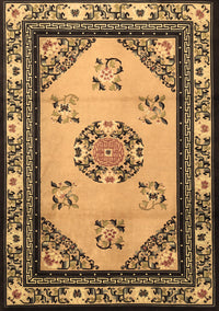 Oriental Brown Asian Inspired Rug, tr1371brn