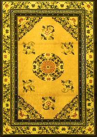 Oriental Yellow Asian Inspired Rug, tr1371yw