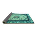 Sideview of Oriental Turquoise Asian Inspired Rug, tr1371turq