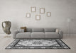 Machine Washable Oriental Gray Asian Inspired Rug in a Living Room,, wshtr1371gry