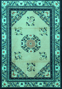 Oriental Turquoise Asian Inspired Rug, tr1371turq