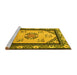 Sideview of Machine Washable Oriental Yellow Asian Inspired Rug, wshtr1371yw