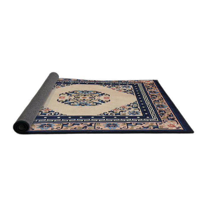 Sideview of Traditional Dark Slate Blue Oriental Rug, tr1372