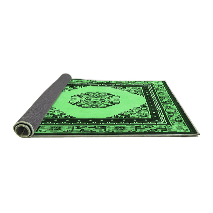 Sideview of Oriental Emerald Green Asian Inspired Rug, tr1372emgrn