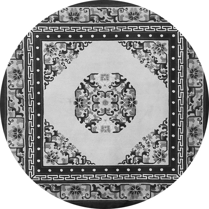 Square Oriental Gray Asian Inspired Rug, tr1372gry