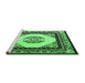 Sideview of Machine Washable Oriental Emerald Green Asian Inspired Area Rugs, wshtr1372emgrn