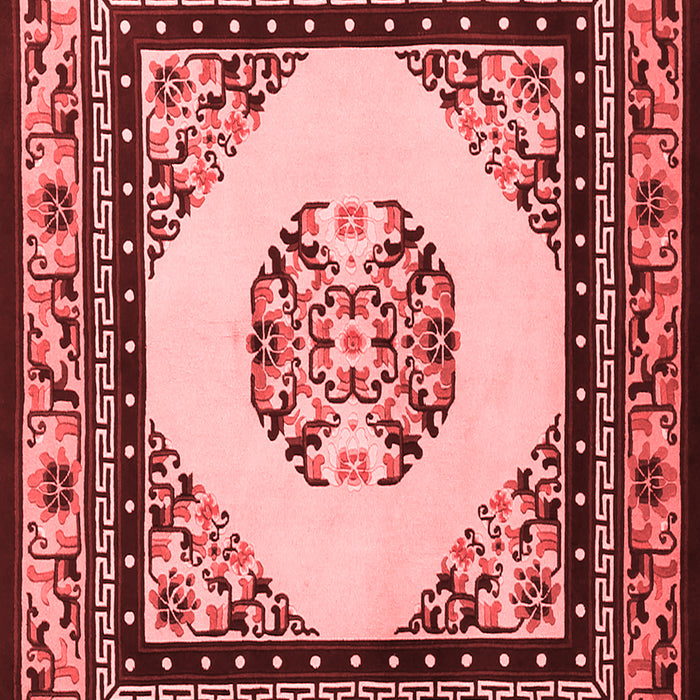 Machine Washable Oriental Red Asian Inspired Rug, wshtr1372red