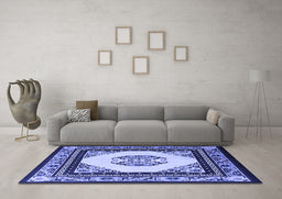 Machine Washable Oriental Blue Asian Inspired Rug in a Living Room, wshtr1372blu