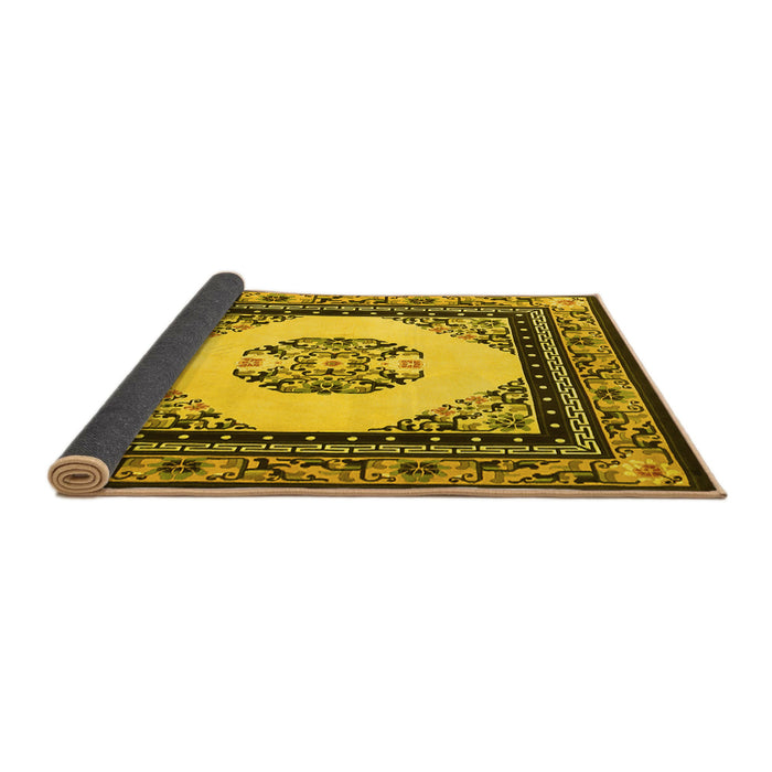 Sideview of Oriental Yellow Asian Inspired Rug, tr1372yw