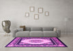 Machine Washable Oriental Pink Asian Inspired Rug in a Living Room, wshtr1372pnk