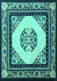 Oriental Turquoise Asian Inspired Rug, tr1372turq